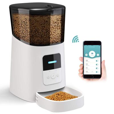 China New Arrival 6L Pet Dog Cat Smart Pet Feeder Mobile Phone Auto App Remote Control Smart Pet Feeder Storage Wifi for sale