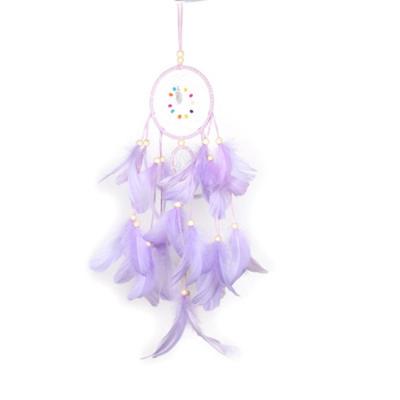 China China Led New Factory Design Handmade Fashion Pink Feather Dream Catchers With Light for sale