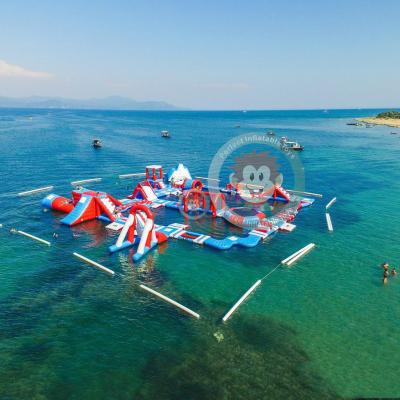 China Adult Water Park Equipment Water Resort Inflatable Slide Ring Inflatable Water Park Slide With Pool for sale