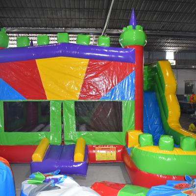 China 0.55mm PVC Tarpaulin Air Playground Christmas Bouncer Combo Inflatable Pool Slide Inflatable Water Slide For Sale for sale