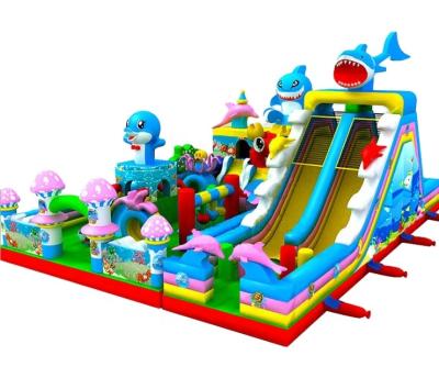 China Commercial Grade Huge Playground Outdoor Inflatable Castle Kids Amusement City For Theme Park for sale