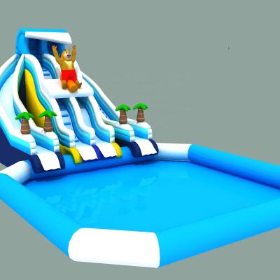 China Durable / Large Combo Piscina Pool Games Swimming Pool Water Slide For Kids And Adults for sale