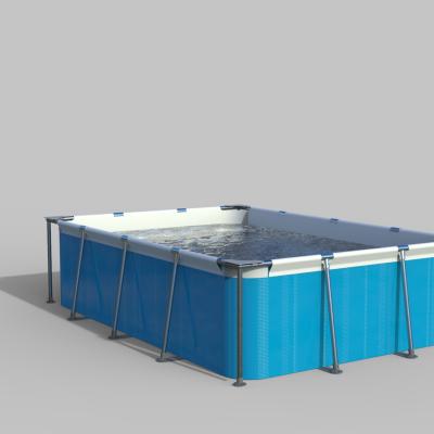 China Rectangular Custom Metal Frame Swimming Pool Easy Set Family Swimming Pool Metal Pool for sale