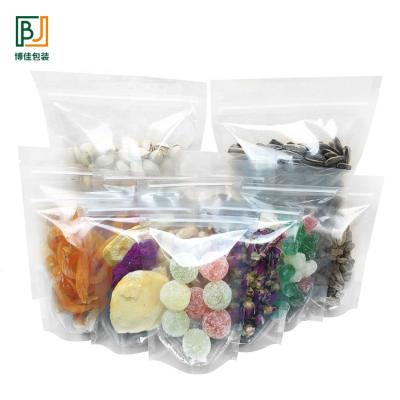 China Recyclable Transparent Zip Lock Stand Up Pouch Clear Water Proof Plastic Packaging Bag For Beans Rice Snacks Self POS Pouch Bag for sale