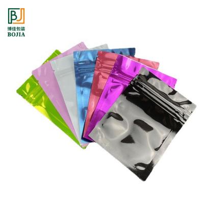 China Custom Logo Resealable Custom Logo Self Seal Food Coffee Tea Snack Storage Packaging Pouch Black Aluminum Foil Mylar Bag Heat Seal Recyclable for sale