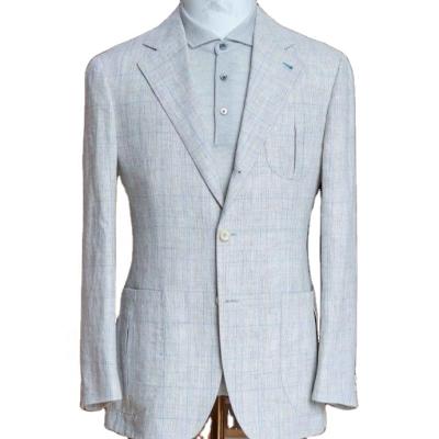 China Anti-wrinkle MTM cotton men's white blazer, bespoke men's leisure jacket for sale