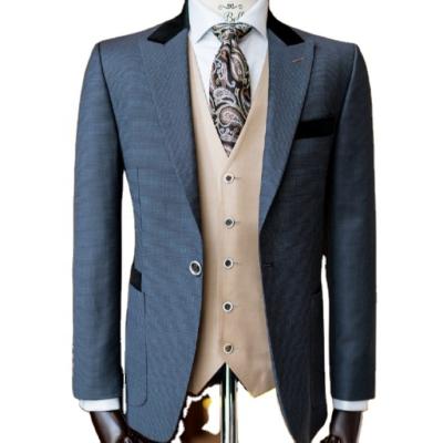 China Tailored Anti-Shrink Bespoke 3 Piece Single Breasted Suits For Men With High Quality And Good Service for sale