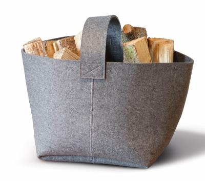 China Sustainable Wool Felt Firewood Storage Basket Fireplace Basket for sale