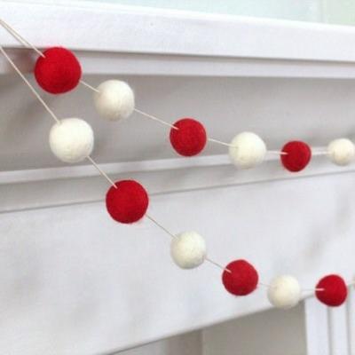 China DIY deco felt ball garland for Christmas, valentines holiday party deco for sale