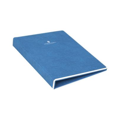 China Customized blue with white trim pu leather service guide folder manufacturer for sale