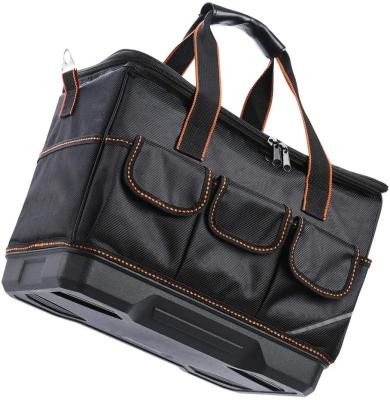 China 16 Inch Wide Mouth Tool Bag Tool Tote Bag With Adjustable Shoulder Molded Base Strap And Interior for sale