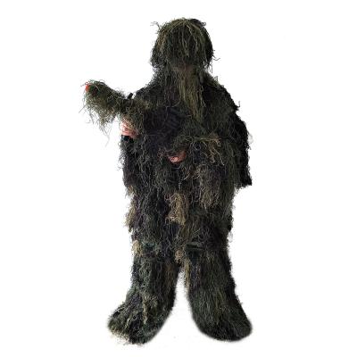 China Custom Hunting Designs Ghillie Suits Heavy Woodland Hunting Jackat Llight Weight Popular Adults Camouflage Sniper Cloth Camouflage Ghillie Suits for sale