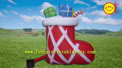 China Inflatable Christmas Candy Shoes , Holiday Inflatable Christmas Gift UV-Resistanced for sale