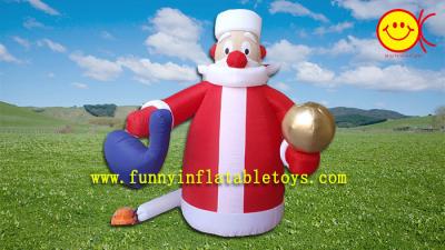 China Día de fiesta Papá Noel lindo inflable para la Navidad, estándar inflable del PVC Papá Noel ASTM en venta