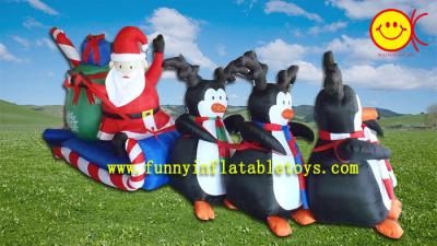 China Christamas Events Advertising Inflatable Santa Claus ,  Polyester Cloth Holiday Inflatables for sale