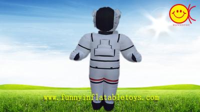 China Nylon White Advertising Inflatable Space Man With CMYK Silk Printing for sale