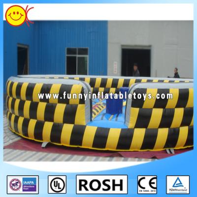 China Yellow / Black PVC Inflatable Sports Games Wipeout Inflatable Game for sale