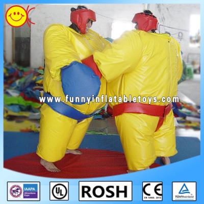 China Kids / Adults PVC Inflatable Boxing Sumo Wrestling Suits Yellow for sale