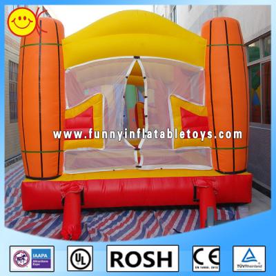 China 0.55mm PVC Tarpaulin Inflatable Sports Games Orange / Yellow for sale