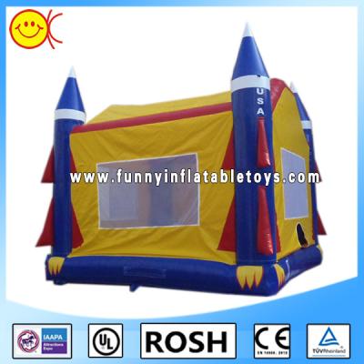 China Yellow / Blue Inflatable Combo Bouncers Rocket Inflatable Jumping Castles for sale