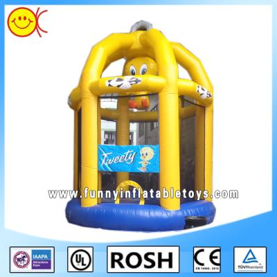 China Cute Yellow Birdcage Inflatable Combo Bouncers For Kid Playing for sale