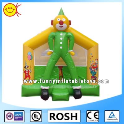 China OEM Clown Inflatable Combo Bouncers Commercial Jumping Castle Green Yellow for sale