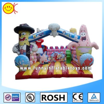 China Love Cartoon Inflatable Combo Bouncers Spongebob Bouncy Castle for sale