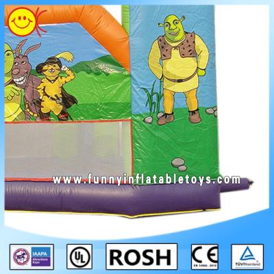 China Fashion Air Tight Inflatable Barrier Cartoon Shrek Inflatable Obstacle Course For Kids for sale