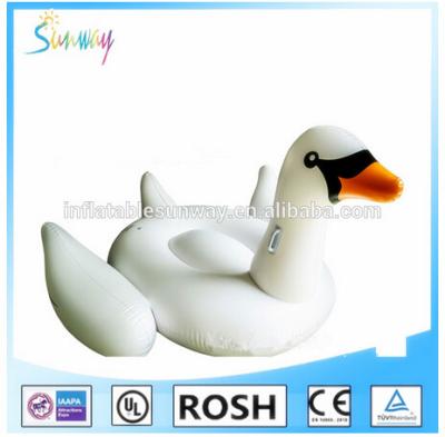 China White Swan Shape Inflatable Boat Kids PVC inflatable Swan Float for sale