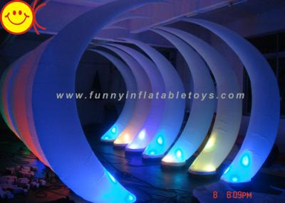 China Shiny Inflatable LED Ivory Inflatable Advertising Colorful Lighting Event Party Tusk Oxford Decorative Cresent Balloon for sale