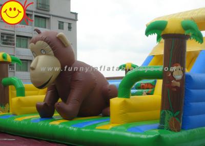 China Customized Inflatable Fun City Giant Monkey Bouncer With Slide For Animal Amusement Park for sale