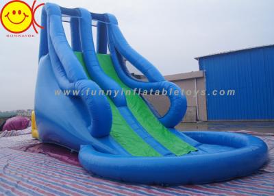 China De blauwe Dia van het Stijl Grote Opblaasbare Water met Pool voor Waterpark 10m*5m*8m Te koop