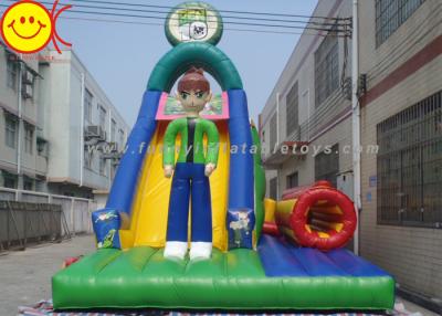 China Multicolor PVC Inflatable Combo Cartoon Man Slide With Tunnel 12*5*8mH for sale