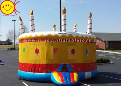 China 0.55mm PVC Birthday Cake Inflatable Bounce House Jumper Combo Bouncer For Kids Play for sale