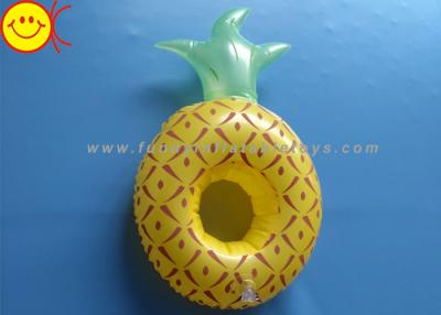 China Pineapple Inflatable Pool Floats / Pool Toy Drink Holder 0.15mm Thickness for sale