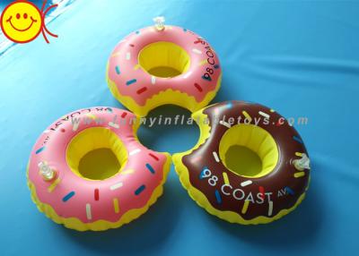 Κίνα Doughnut τροφίμων επιπλεόντων σωμάτων νερού PVC διογκώσιμος επιπλέων διογκώσιμος κάτοχος ποτών/κάτοχος φλυτζανιών προς πώληση