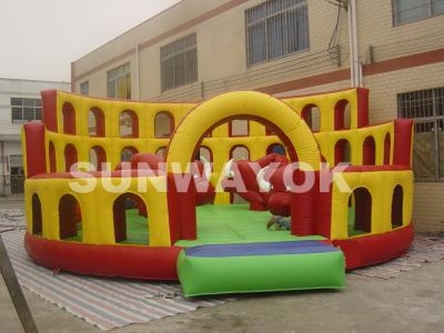 China Red Bull commercial inflatable bouncers Playground With 8 x 8 x 3.6m Plato TM for sale