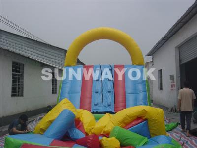 China Huge Flame retardant Inflatable Obstacle Course fireproof plato TM For Kids for sale