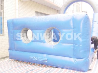 China adult Two Lane inflatable bouncy castles obstacle course With 0.55 mm PVC Tarpaulin for sale