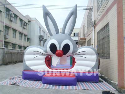 China Cute Lagomorpha Commercial Inflatable Bouncers , Giant inflatable jumping toys for sale