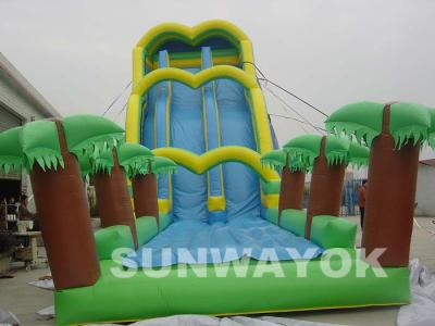 China Green Large Inflatable Water Games Blow Up Water Slide For Theme Park for sale