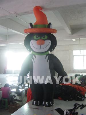 China Día de fiesta al aire libre Inflatables soplado aire del gato de la calabaza para el patio de los niños en venta