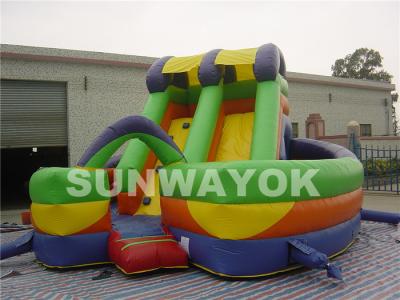 China Red Large Inflatable Boat Obstacle Course With Bouncy Slide , EN14960 for sale