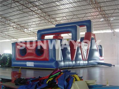 China Fireproof Tarpaulin Inflatable Obstacle Course , moon bounce obstacle course for sale