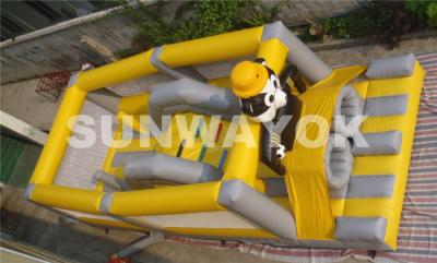 China Panda Soccer Player Inflatable Obstacle Course , Inflatable Outdoor Play Equipment for sale