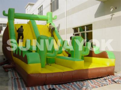 China OEM Green Antelope Plato TM Inflatable Obstacle Course With bounce slides rentals for sale