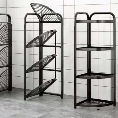 China High Quality Stocked Bathroom And Kitchen Floor Rack Cabinet Of 4 Layers Storage Supplies Rack for sale