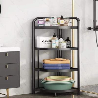 China 6 Tier Kitchen Corner Shelf Multi Layer Pot Shelf Shelf Stainless Steel Shelf Black Multi Stocked for sale