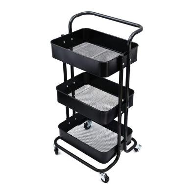 China Southwestern Mobile Hairdressing Shelves Nail Care Tools Household Trolley Multi Tier storage3 3 Tier Trolley for sale