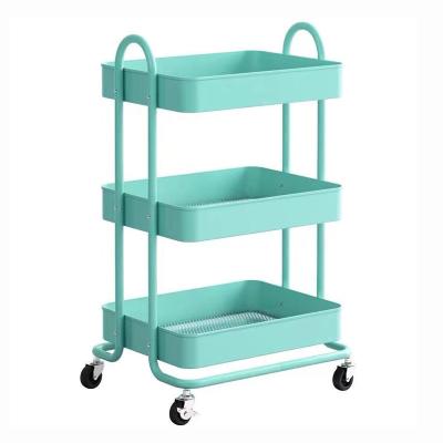 China Hot selling mobile U-shaped trolley stocked 3 rows high quality nordic style universal wheel for sale